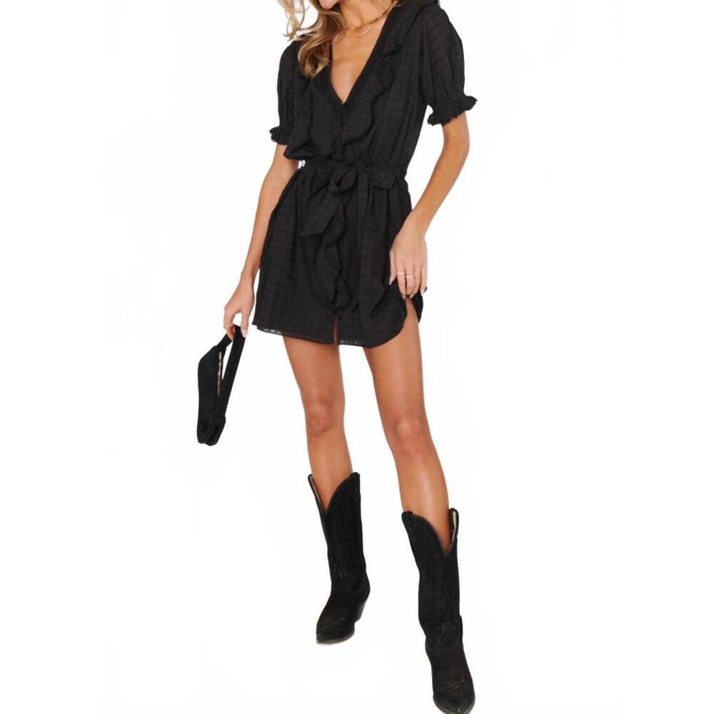 NEW SHOW ME YOUR MUMU marissa mini dress in black voile - Picture 4 of 4